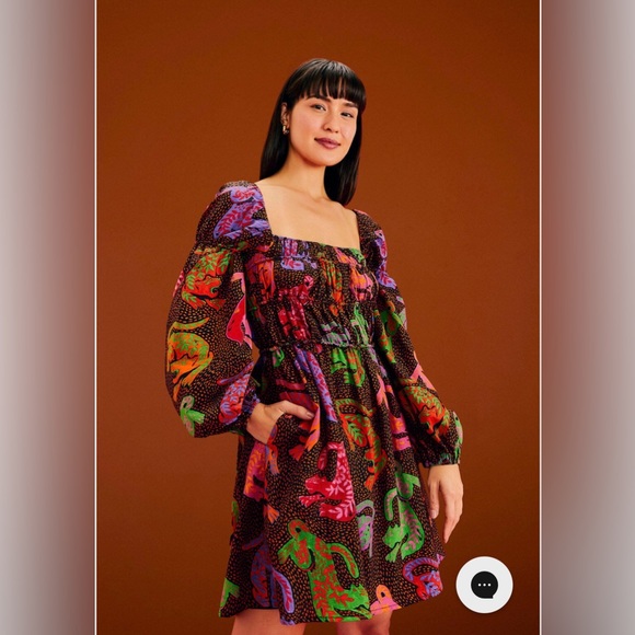 FARM Rio Wild Leopards Black Midi Dress - Picture 7 of 16